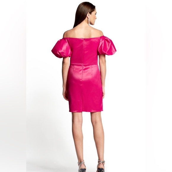 Tadashi Shoji Sho Sofie Off-shoulder Puff-sleeve Taffeta Dress New Size Medium - Picture 13 of 13